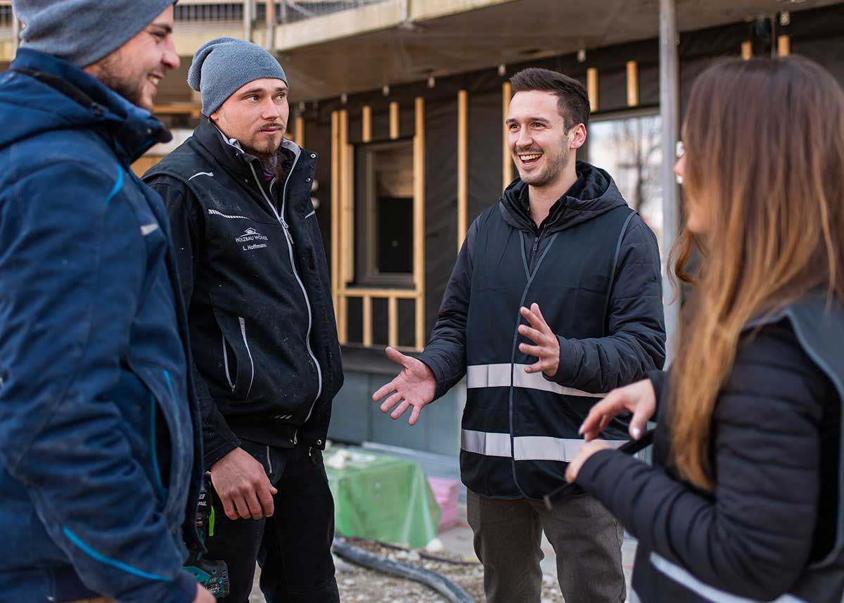 Besprechung der Baustelle Team  